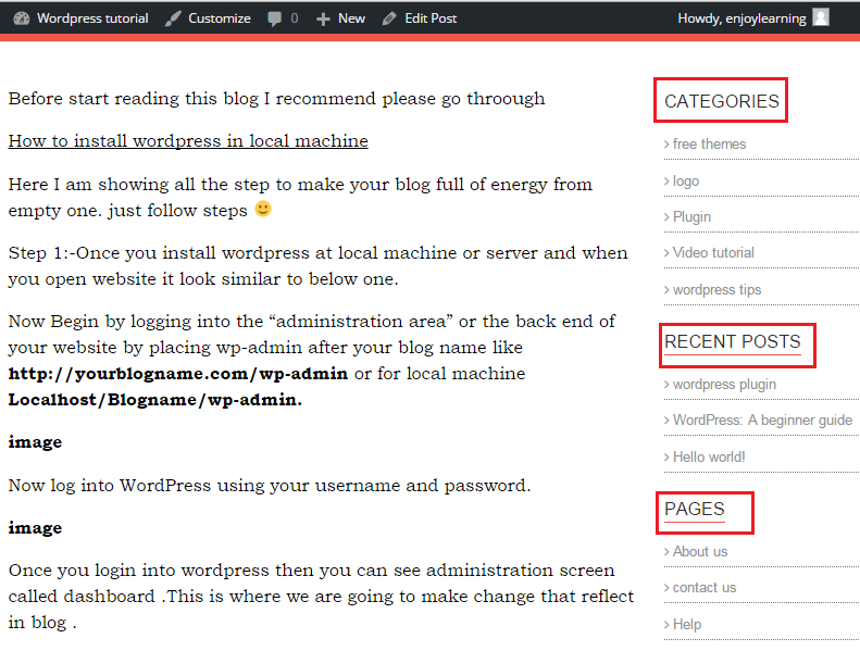 blog right sidebar