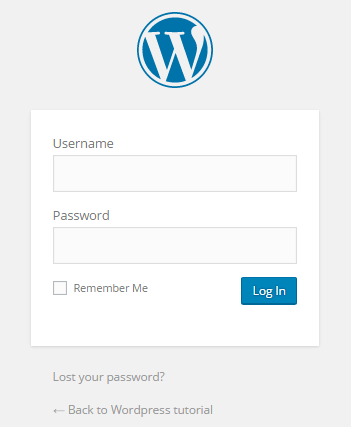 wordpress admin login page