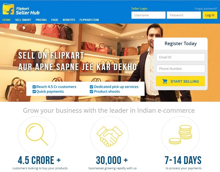 flipkart.com for selling item online