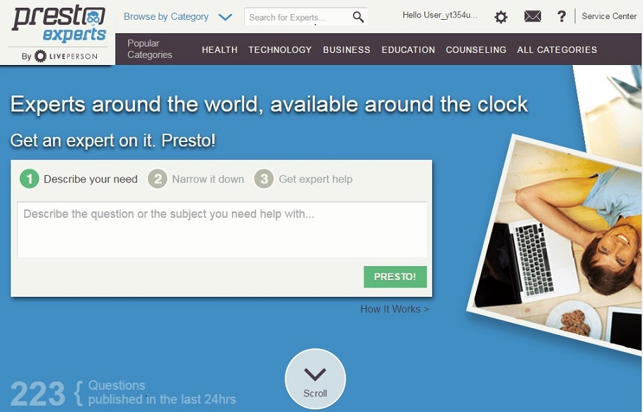 prestoexperts freelancing site for earning
