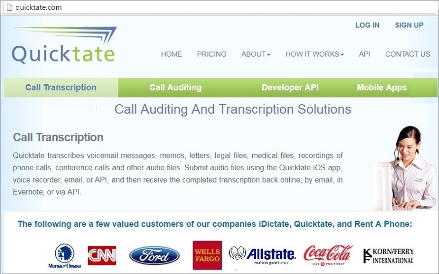 quicktate transcription job online