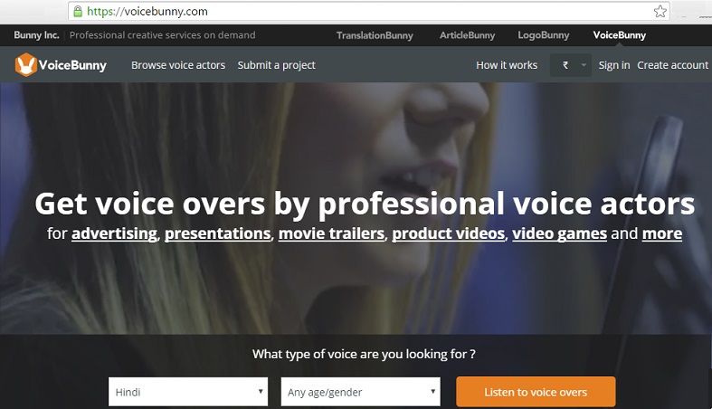 voicebunny voice over job online