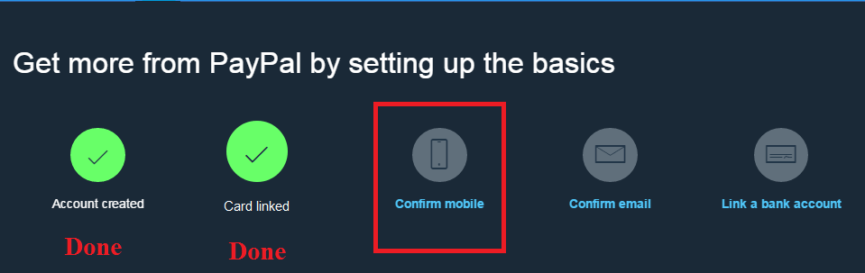 Paypal mobile number confirm