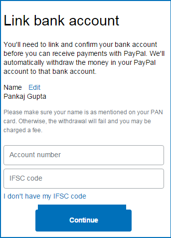 paypal link bank account