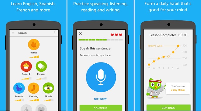 Duolingo app for student