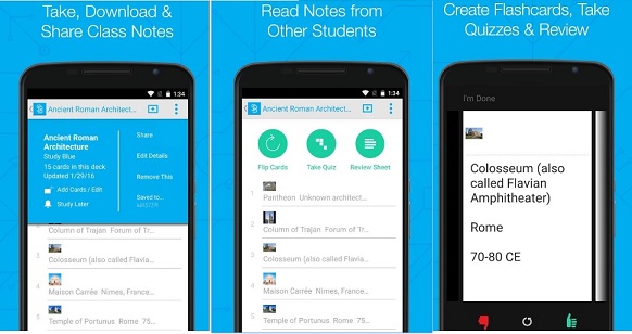 studyblue flashcard apps for college students